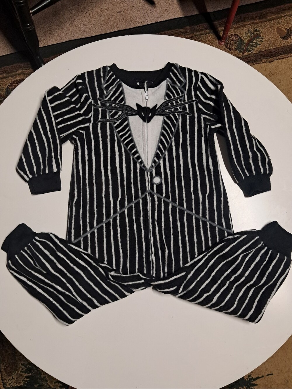 2T Disney Black and White Striped Kids One Piece Pajama's
